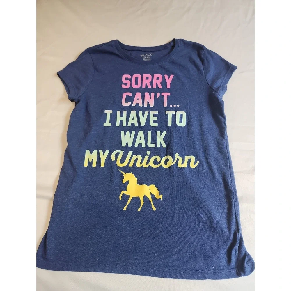 The Children's Place Girls Tshirt Unicorn Size Large 10/12